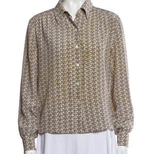 Celine 1970's Vintage Silk Blouse Size 44